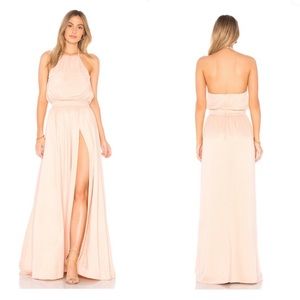 Privacy Khloe Thigh High Slit Gown in Dusty Pink